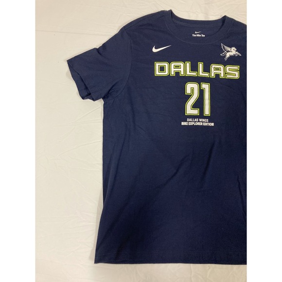 Dallas Wings #21 DiJonai Carrington Nike Explorer Edition T-Shirt Navy Blue - XL - Picture 8 of 10